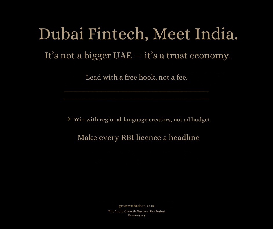 Dubai Fintech, Meet India — trust and distribution playbook